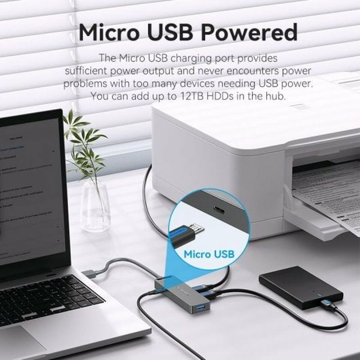 USB Centrmezgls Vention CHLBB Melns (1 gb.)
